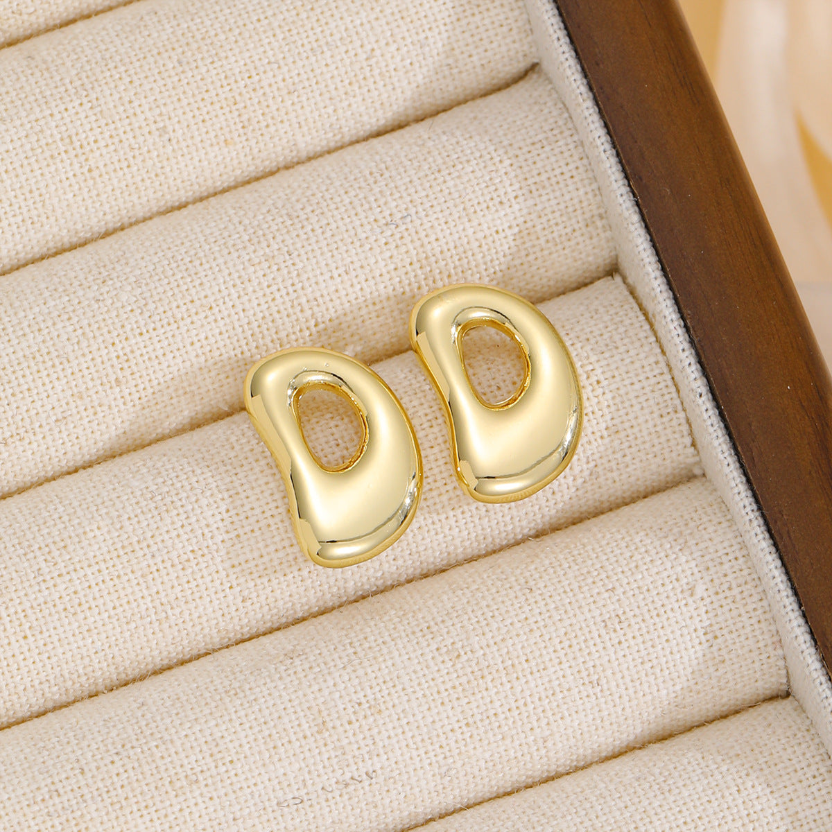 Initially Yours - 18K Gold-Plated Bubble Letter Stud Earring