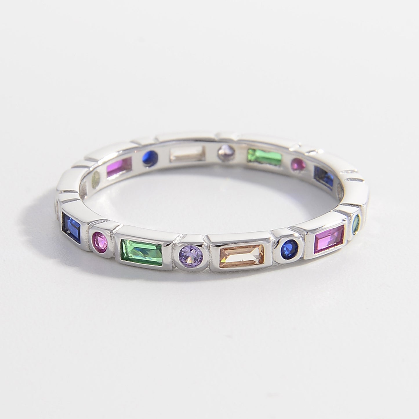 Stacked 2.0 (925 Sterling Silver) Geometric Shape Ring
