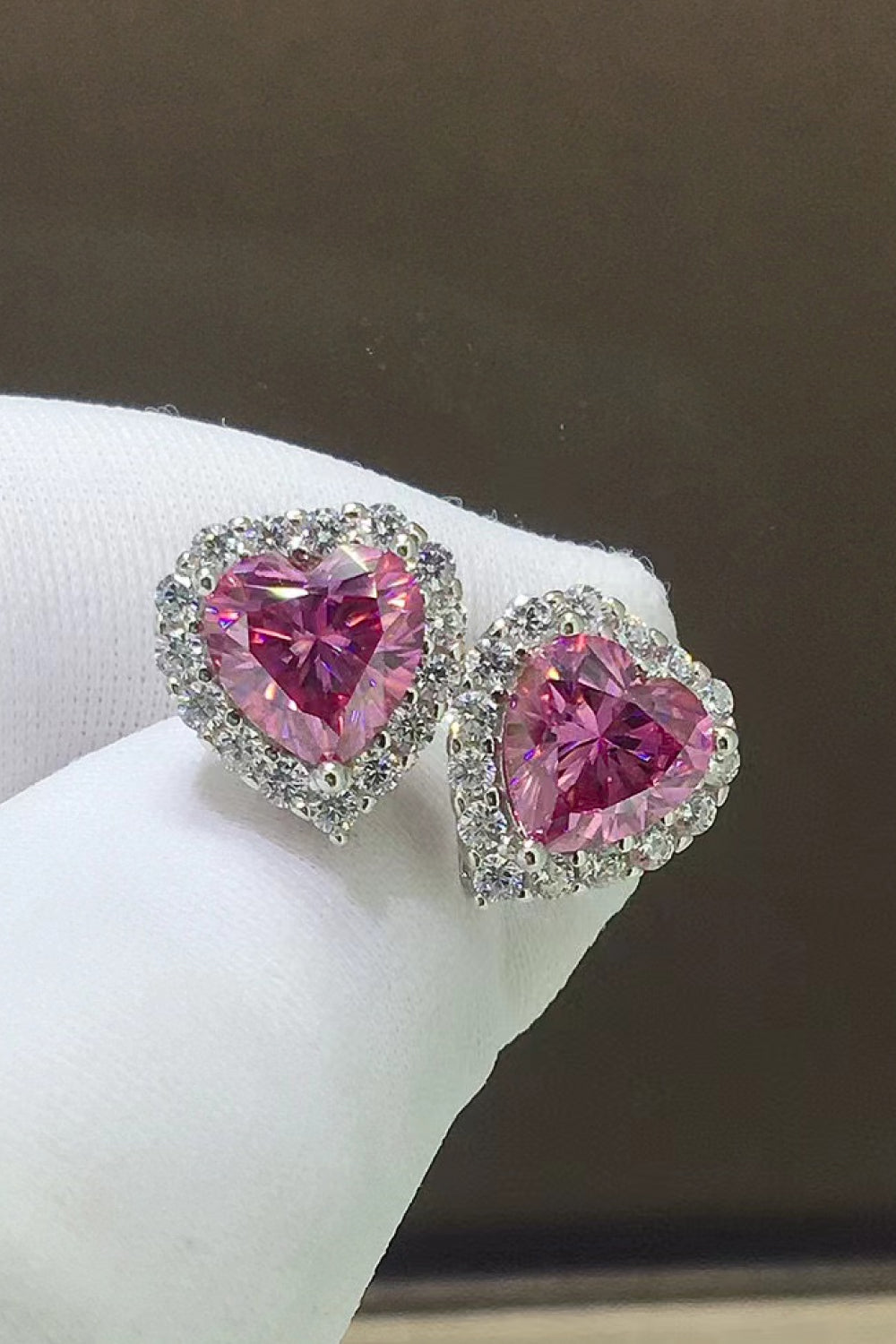 Princess (2 Carat Moissanite) Heart-Shaped Earring