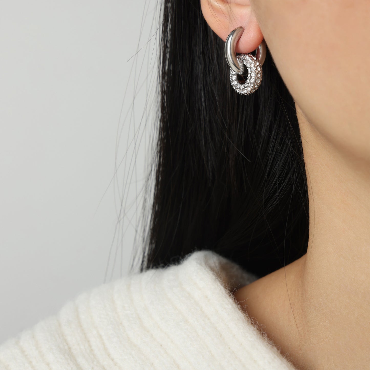 Meet Me @ 9 Double-Hoop Earring