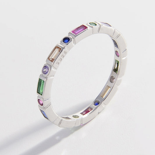 Stacked 2.0 (925 Sterling Silver) Geometric Shape Ring