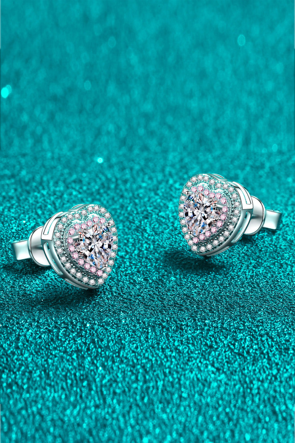 Heart of Diamond (Moissanite) Heart Shaped Stud Earring