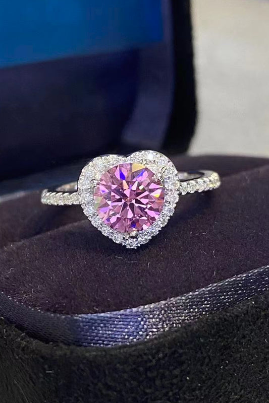 Princess (1 Carat Moissanite) Heart Ring