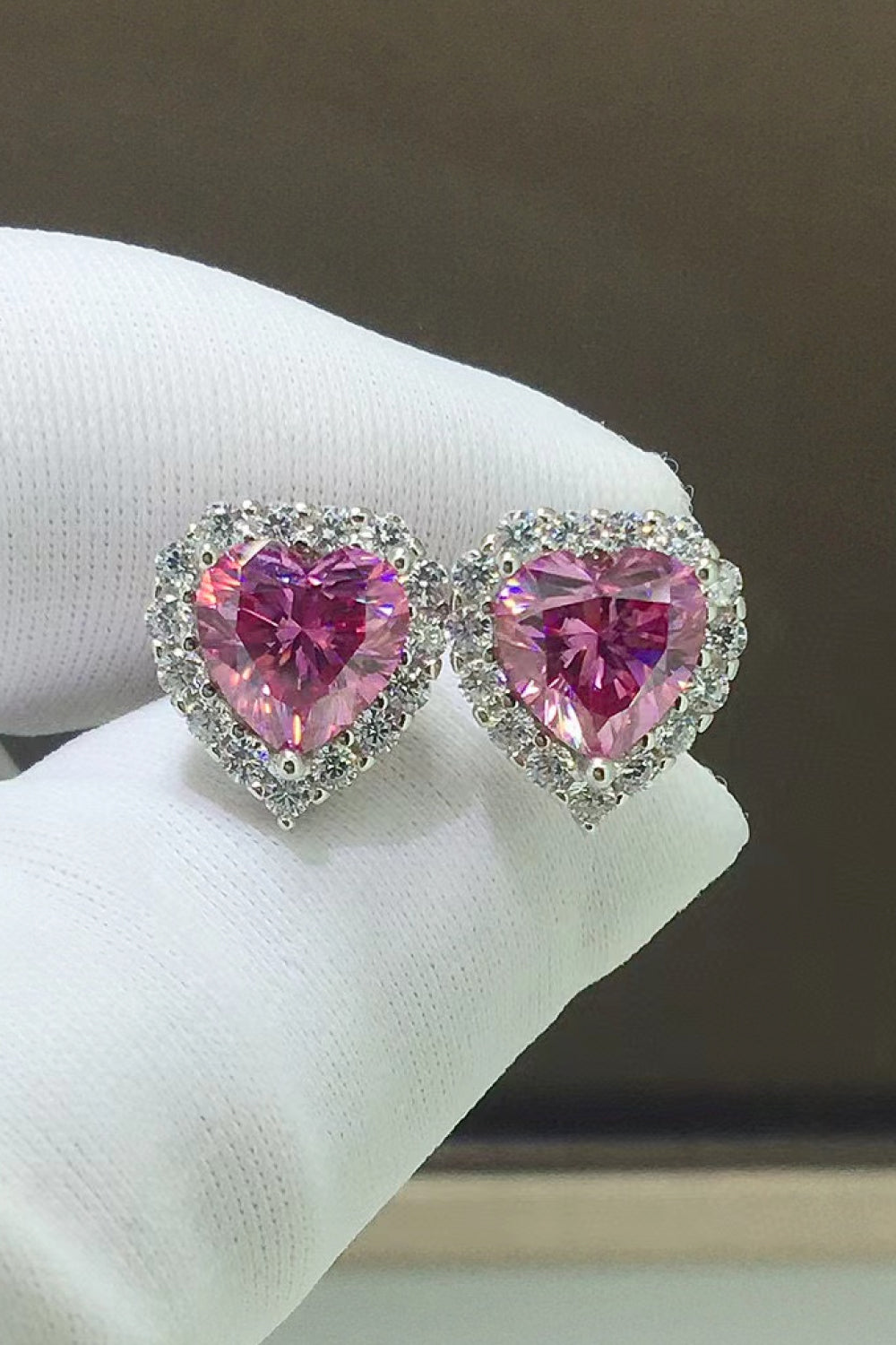 Princess (2 Carat Moissanite) Heart-Shaped Earring