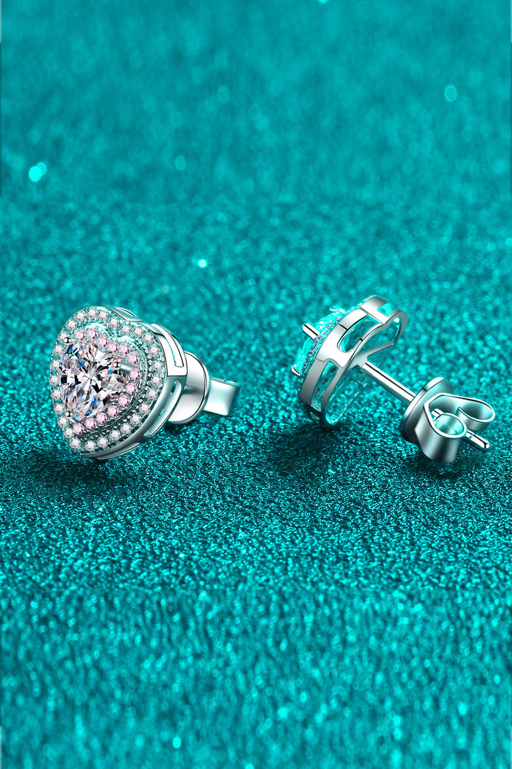 Heart of Diamond (Moissanite) Heart Shaped Stud Earring