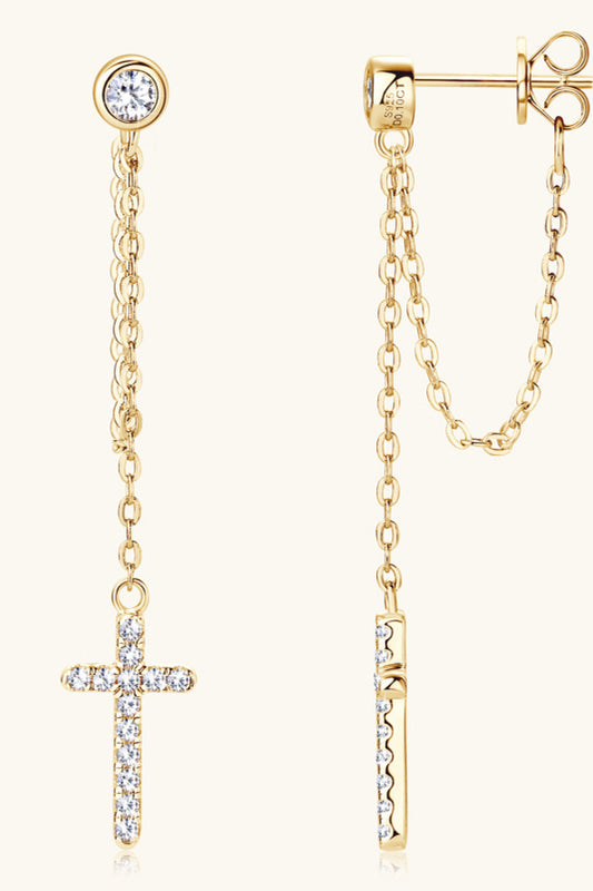Infinite Love (Moissanite) Cross Chained Earring