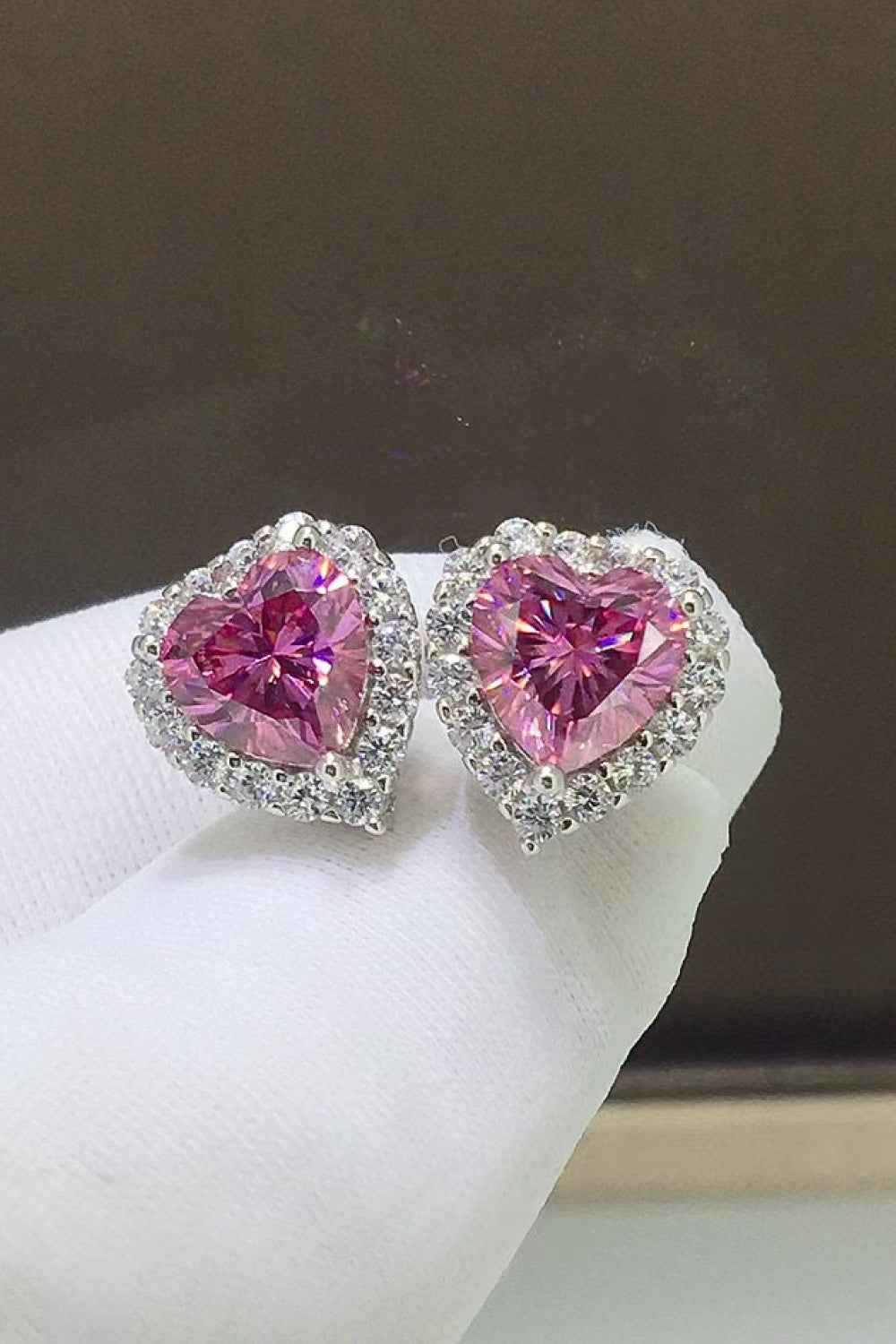Princess (2 Carat Moissanite) Heart-Shaped Earring