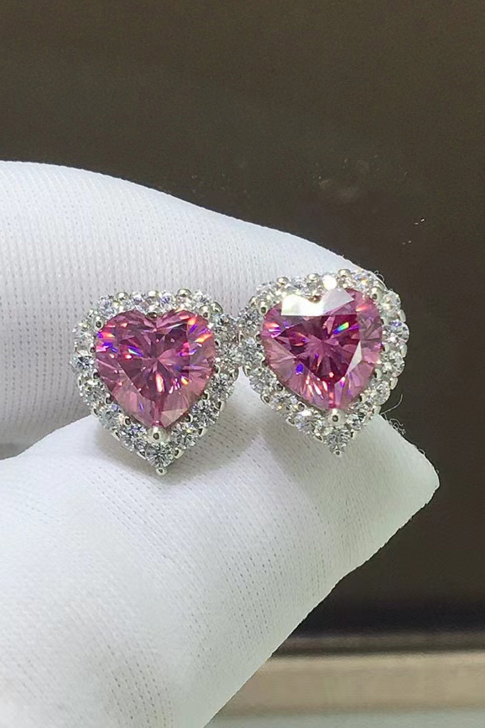 Princess (2 Carat Moissanite) Heart-Shaped Earring