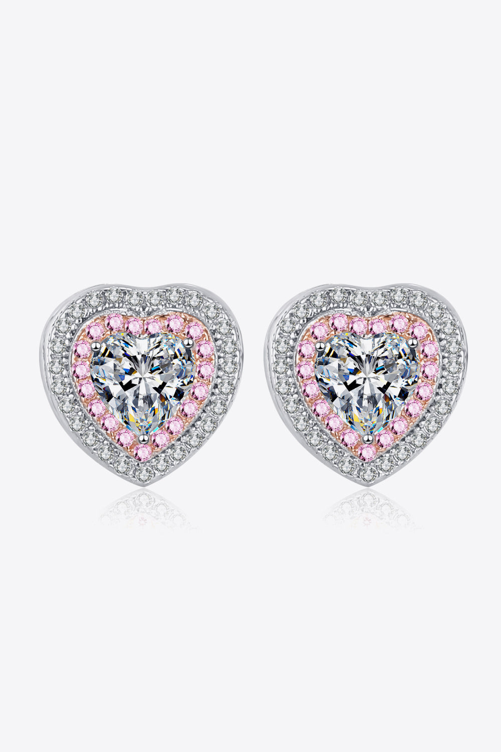 Heart of Diamond (Moissanite) Heart Shaped Stud Earring