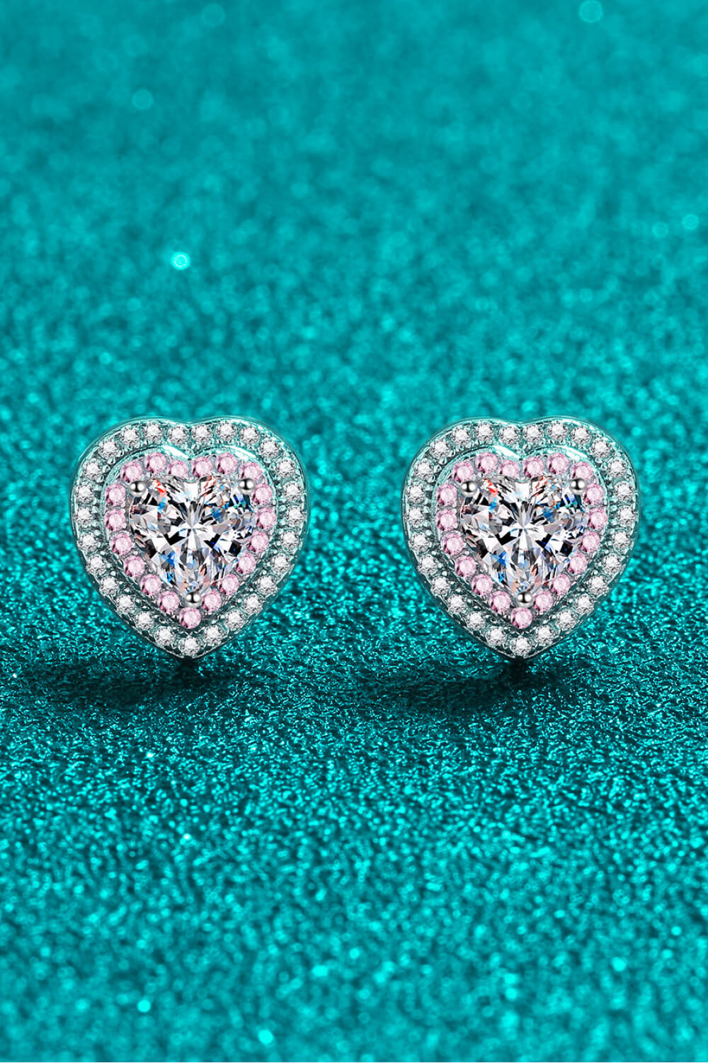 Heart of Diamond (Moissanite) Heart Shaped Stud Earring